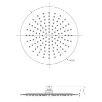 Лейка душевая верхняя, круглая, d300мм, нерж. сталь, LM, арт-LM9482S — фото 2, Верхние души