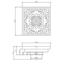CANYON Трап сливной d40, с декоративной решеткой 100x100 мм, с мех-м обратным клапаном, хром VR.CAN-2061.CR — фото 2, Трапы для душа