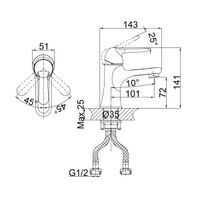 Товар: Смеситель для раковины D&K Rhein , хром арт-DA1342141 - фото 3 Смеситель для раковины D&K Rhein , хром арт-DA1342141 — фото 3, Смесители для раковины