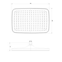 Лейка душевая верхняя, прямоугольная, 300*200 мм., блистер, хром. LM, арт-LM8134C — фото 2, Верхние души