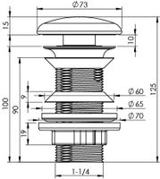 Донный клапан Aquanet click/clack 5/4' нерж.сталь 00342070 — фото 3, Донные клапаны