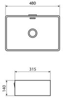 Раковина накладная Allen Brau Fantasy 48 белый глянец арт-4.11002.20 — фото 4, Раковины накладные