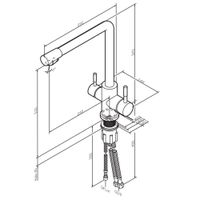 F85B05700 X-Joy S, смеситель для кухни с L-изливом с каналом для питьевой воды, хром — фото 9, Смесители для кухни