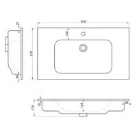 Умывальник JUST FLAT 91, Dreja арт-42091-KL — фото 2, Раковины встраиваемые сверху