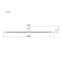 Верхний душ Ø400 мм, нерж. сталь, золото шлифованное арт-AQM8606BG — фото 2, Верхние души