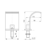 VOD6701 Водопад 142 мм. без переключателя — фото 2, Изливы