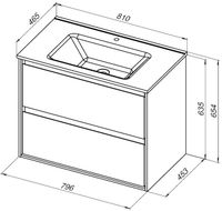 Товар: Тумба с раковиной Aquanet Милан 80 цв. белый глянец 00340154 - фото 3 Тумба с раковиной Aquanet Милан 80 цв. белый глянец 00340154 — фото 3, Тумбы с раковиной