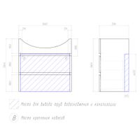 Тумба под раковину VIGO Wing 60 подвесная дуб золотой (tp.WIN.BAL.60.2Y дуб золотой) — фото 7, Тумбы под раковину