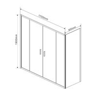 Душевой уголок Garda , 1700*800, брашированное золото, стекло прозрачное арт-VSR-1G28017CLG — фото 4, Прямоугольные душевые уголки