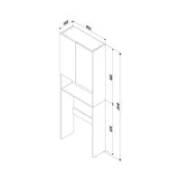 X-Joy Шкаф над стир.машиной с дверями и открытой полкой, узкий, 65 см, белый арт-M85CSX06521WG1 — фото 7, Шкафы для ванной