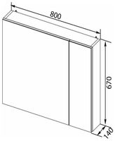 Зеркальный шкаф Aquanet Порто 80 белый 00195728 — фото 7, Зеркальные шкафы в ванную