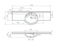 Раковина ОТЕЛЬ 5/1500 с навесами и диспенсором арт-1A70133NOT010 — фото 3, Раковины подвесные