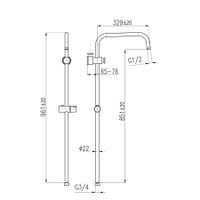 Товар: MD0763CMAT Душевая штанга 961 мм. d20 мм., БЕЗ переключателя G3/4 (MD0629СМАТ), ЧЕРНАЯ МАТОВАЯ - фото 2 MD0763CMAT Душевая штанга 961 мм. d20 мм., БЕЗ переключателя G3/4 (MD0629СМАТ), ЧЕРНАЯ МАТОВАЯ — фото 2, Штанги для душа