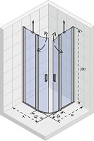 NOVIK Z309 90x90 душевое ограждение, хром RIHO арт-G003027120 — фото 2, Душевые уголки четверть круга