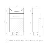 Тумба под раковину VIGO Hoska 45 напольная белый (227) — фото 9, Тумбы под раковину