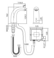 CREAVIT Кран для раковины сенсорный хол.вод. . арт-ES2200 — фото 2, Краны