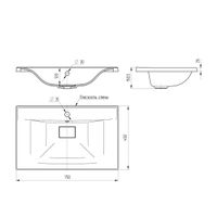 Раковина из кварцевого камня, цвет серый арт-VCB-3M750G — фото 3, Раковины встраиваемые сверху