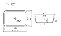 Раковина встраиваемая снизу Ceramicanova Era, c отверстием слива - перелива, 610x405x190мм, белый, арт. арт-CN15007 — фото 7, Раковины встраиваемые снизу