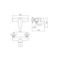 Смеситель Amur для душа с душ.головкой, подвижный держатель, AM781.5/2 — фото 2, Смеситель для душа