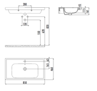 CREAVIT Раковина арт-OB085-00CB00E-0000 — фото 2, Раковины встраиваемые сверху