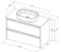Тумба под раковину Allen Brau Fantasy 100 1.11003.BGM 2.0 синий матовый — фото 8, Тумбы под раковину