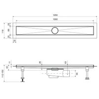 Душевой лоток TIMO Drain System 1000 с двусторонней панелью "plate" под плитку, Хром арт-DS230210/00 — фото 5, Душевые лотки