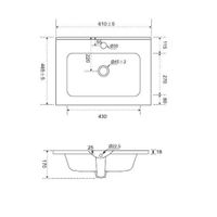 M7BWCC0602WG Sense, Раковина мебельная, керамическая, 60 см, встроенная, цвет: белый, глянец — фото 2, Раковины