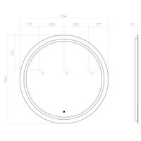 Зеркало с подсветкой VIGO Holly Classic 800 арт-z.HOL.80.CLASSIC — фото 6, Зеркала в ванную комнату