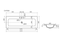 Товар: Раковина накладная мебельная CERAMICANOVA Grace прямоугольная 1210x457x137 с тремя отверстиями под смеситель цвет белый арт-CN7024 - фото 4 Раковина накладная мебельная CERAMICANOVA Grace прямоугольная 1210x457x137 с тремя отверстиями под смеситель цвет белый арт-CN7024 — фото 4, Раковины накладные