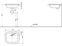 Раковина полувстраиваемая без отв. для смесителя, цвет белый арт-LW763Y#XW — фото 3, Раковины встраиваемые сверху