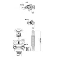 Арматура сливная Milacio MC.013.GM сталь воронённая — фото 4, Прочие комплектующие для слива и канализации