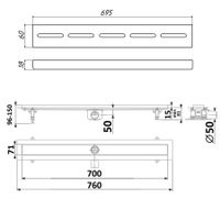 Товар: К-т водоотводящий желоб DP20-700 из нержавеющей стали + Декор. решетка SG20-700 арт-DP20700-SG20700 - фото 7 К-т водоотводящий желоб DP20-700 из нержавеющей стали + Декор. решетка SG20-700 арт-DP20700-SG20700 — фото 7, Душевые лотки