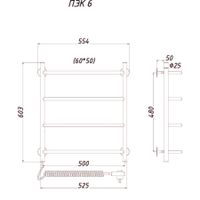 Полотенцесушитель Пэк 6 60х50 арт-Пэк6/6050 — фото 2, Электрические полотенцесушители