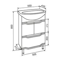 Тумба напольная VIKTORIA 55 /1ящ/ AQUA DE MARCO 2055CVIC/EL/1 — фото 12, Тумбы под раковину
