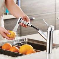 Harmony XL Смеситель с выдвижным изливом для кухни хром VITRA арт-A42147EXP — фото 3, Смесители для кухни