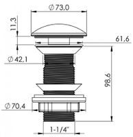 Донный клапан керамический с отв.перел., САНТЕК 1WH501800 — фото 3, Донные клапаны