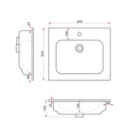 Умывальник JUST FLAT 61, Dreja арт-42061-KL — фото 2, Раковины подвесные