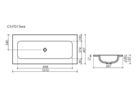 Товар: Раковина накладная Grace прямоугольная, без отверстия под смеситель, 1010*457*137, цвет белый, арт. - фото 3 Раковина накладная Grace прямоугольная, без отверстия под смеситель, 1010*457*137, цвет белый, арт. — фото 3, Раковины накладные