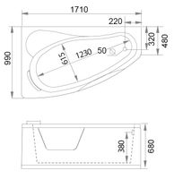 Акриловая ванна Gemy арт-G9046 II K L — фото 4, Акриловые ванны