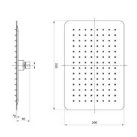 Лейка душевая верхняя, прямоугольная, 300х200мм, нерж. сталь, LM, арт-LM9490S — фото 2, Верхние души