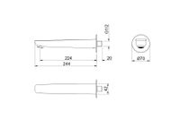 AQ1141BGM БЕТТА излив для ванны 224 мм, оружейная сталь — фото 3, Изливы