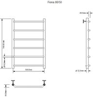 Полотенцесушитель электрический Aquanet Fiona 80х50 Тэн справа арт-00281995 — фото 3, Электрические полотенцесушители