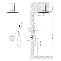 Душевая система встроенная с термостатом Timo Saona SX-2370/18SM черное золото — фото 6, Душевые системы