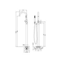 Смеситель напольный для ванны с душем Timo Saona 2310/16Y-CR белый матовый — фото 2, Смесители напольные