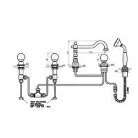 Смеситель Brilliance врезной для ванной, пять отверстий, арт-BRILLIANCE164.5PSM — фото 4, Смеситель для ванны