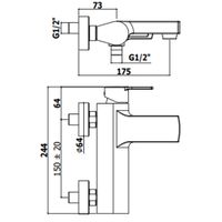 Смеситель для ванны Paffoni Ringo белый матовый арт-RIN023BO — фото 2, Смеситель для ванны