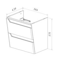 Тумба Lemark MIANO 60 см под 1 раковину, подвесная, 2 ящика, цвет корпуса, фасада: Белый глянец арт-LM06M60T — фото 10, Тумбы под раковину