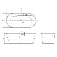 Ванна AQUAme акриловая отдельностоящая арт-AQM3505MW-R — фото 7, Акриловые ванны