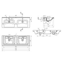 Раковина керамическая "Гармония-125 двойная" 641938 — фото 6, Раковины встраиваемые сверху
