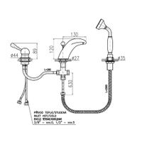 Смеситель Labe для ванной на 3 отверстия, переключатель керамический бронза, L571.5SSM — фото 2, Смеситель для ванны